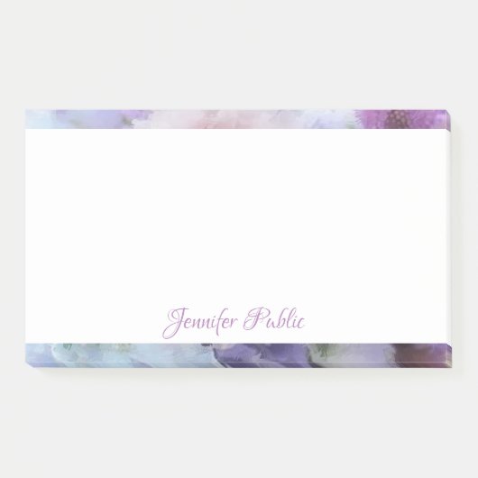 Gepersonaliseerde handschrift tekst Waterverf Flow Post-it® Notes (Voorkant)