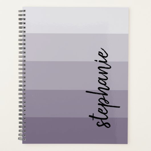 Gepersonaliseerde handtekening kleur blok pruim 20 planner (Voorkant)