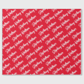 Gepersonaliseerde handtekening Modern Script Rood Cadeaupapier (Vlak)