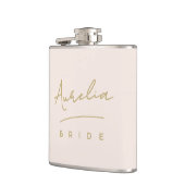 Gepersonaliseerde Handtekening Naam Pink Gold Bach Heupfles (Links)