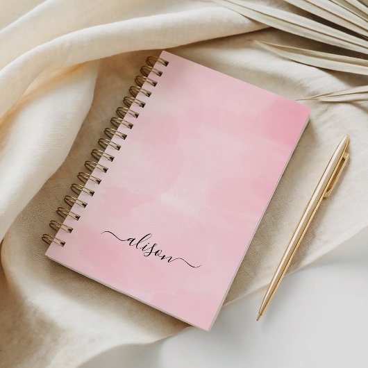 Gepersonaliseerde Handtekening Roze Waterverf Plan Planner