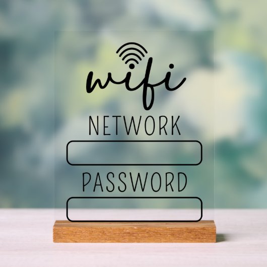 Gepersonaliseerde handtekening WiFi-account van kl Acryl Bord (Neutraal)