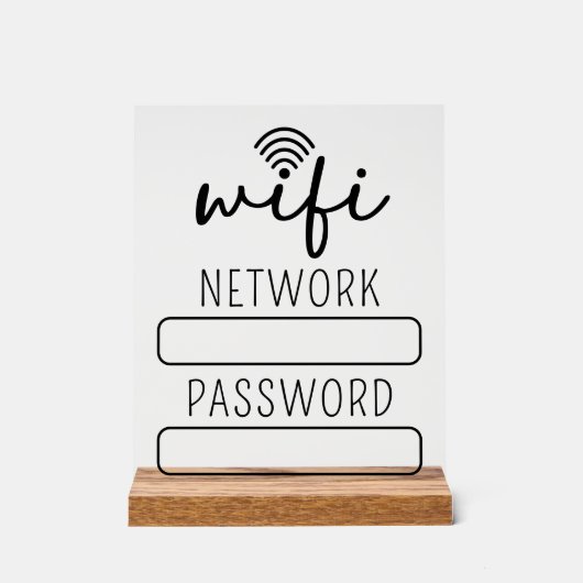 Gepersonaliseerde handtekening WiFi-account van kl Acryl Bord (Voorkant)
