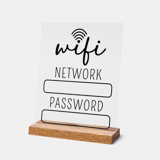 Gepersonaliseerde handtekening WiFi-account van kl Acryl Bord (Hoek)