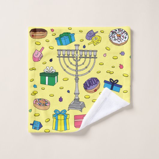 Gepersonaliseerde Hanukkah Bad Handdoek (Wasdoekje)