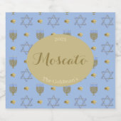 Gepersonaliseerde Hanukkah Sparkling Wijnetiket (Enkel label)