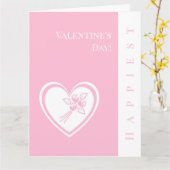 Gepersonaliseerde Happiest Valentijns's Pink Heart Kaart (Gele Bloem)