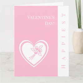 Gepersonaliseerde Happiest Valentijns's Pink Heart Kaart