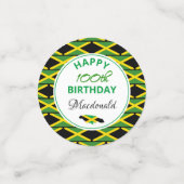 Gepersonaliseerde HAPPY 100th BIRTHDAY Jamaica Vla Confetti (Kleine voorkant)