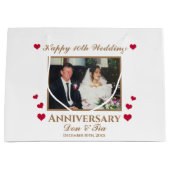 Gepersonaliseerde Happy 10th Wedding Jubileum Wit Groot Cadeauzakje (Voorkant)