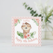 Gepersonaliseerde Happy 14th Birthday Girl Schatti Kaart (Staand voorkant)