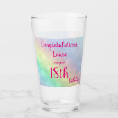  gepersonaliseerde Happy 18th Birthday Glas (Voorkant)
