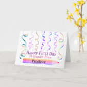 Gepersonaliseerde Happy 1e dag van Grade 5 Kaart (Gele Bloem)