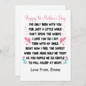 Gepersonaliseerde Happy 1st Moederdag, Aangepaste  Feestdagenkaart (Voorkant / Achterkant)