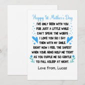 Gepersonaliseerde Happy 1st Moederdag, Aangepaste  Feestdagenkaart (Voorkant / Achterkant)