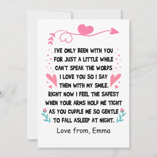 Gepersonaliseerde Happy 1st Moederdag, Aangepaste  Feestdagenkaart (Voorkant)