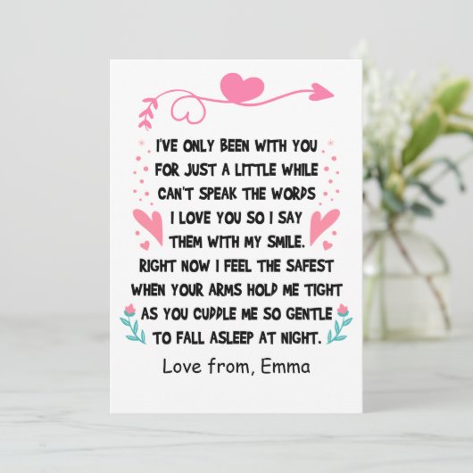 Gepersonaliseerde Happy 1st Moederdag, Aangepaste  Feestdagenkaart (Staand voorkant)