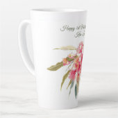 Gepersonaliseerde Happy 1st Moederdag Pink Floral Latte Mok (Linkerhoek)