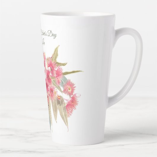 Gepersonaliseerde Happy 1st Moederdag Pink Floral Latte Mok (Rechts)