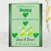 Gepersonaliseerde Happy 20th Wedding Jubileum Kaar Kaart (Gele Bloem)