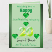 Gepersonaliseerde Happy 20th Wedding Jubileum Kaar Kaart (Voorkant)