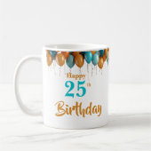 Gepersonaliseerde Happy 25th Birthday Coffee Mok (Links)