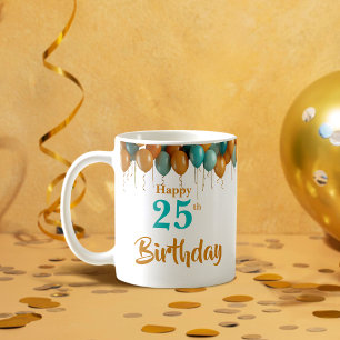 Gepersonaliseerde Happy 25th Birthday Coffee Mok