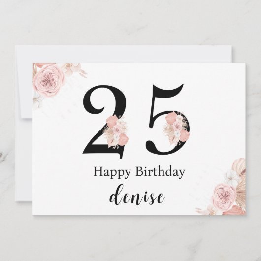 Gepersonaliseerde Happy 25th Birthday Kaart (Voorkant)