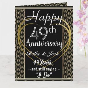 Gepersonaliseerde Happy 49th Wedding Jubileum Kaar Kaart