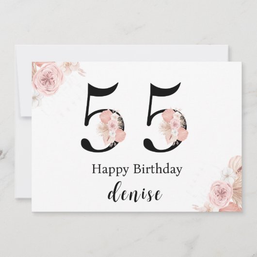 Gepersonaliseerde Happy 55th Birthday Kaart (Voorkant)