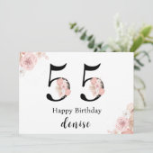 Gepersonaliseerde Happy 55th Birthday Kaart (Staand voorkant)