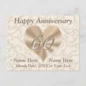 Gepersonaliseerde Happy 60th Jubileum Post Kaarten (Voorkant)