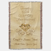 Gepersonaliseerde Happy 65th Jubileum Gifts Ideeën Deken (Voorkant Verticaal)