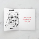 Gepersonaliseerde Happy Birthday Anime Meisje Cupc Kaart (Binnen)
