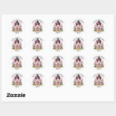 Gepersonaliseerde Happy Birthday |  Aziatisch meis Ronde Sticker (Vel)