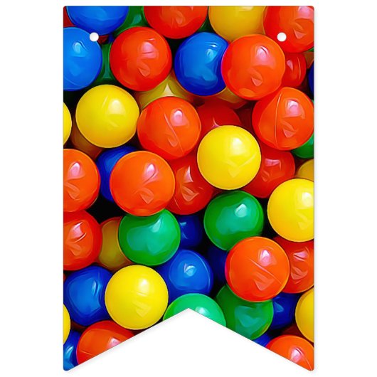 Gepersonaliseerde Happy Birthday Ball Pit Thema Pa Vlaggetjes (Derde vlag)