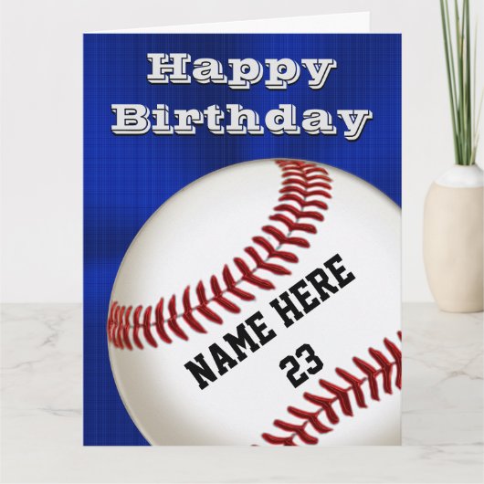 GEPERSONALISEERDE Happy Birthday Baseball Kaarten (Voorkant)