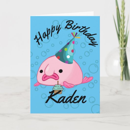 Gepersonaliseerde Happy Birthday Blobfish Kaart (Voorkant)