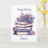 Gepersonaliseerde Happy Birthday  boeken en Roos Kaart (Gele Bloem)