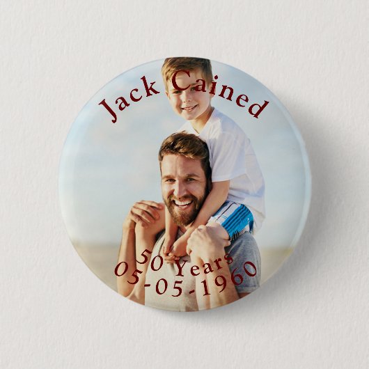 Gepersonaliseerde Happy Birthday Celebration gesch Ronde Button 5,7 Cm (Voorkant)