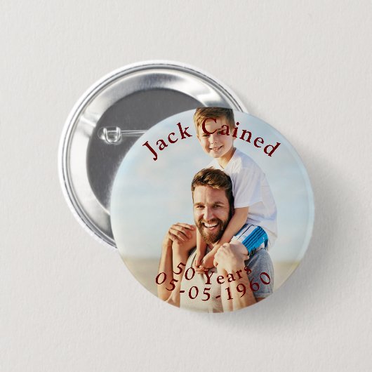Gepersonaliseerde Happy Birthday Celebration gesch Ronde Button 5,7 Cm (Voorkant /achterkant)