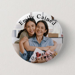 Gepersonaliseerde Happy Birthday Celebration gesch Ronde Button 5,7 Cm