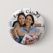 Gepersonaliseerde Happy Birthday Celebration gesch Ronde Button 5,7 Cm (Voorkant)
