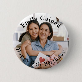 Gepersonaliseerde Happy Birthday Celebration gesch Ronde Button 5,7 Cm