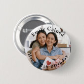 Gepersonaliseerde Happy Birthday Celebration gesch Ronde Button 5,7 Cm (Voorkant /achterkant)