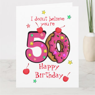 Gepersonaliseerde Happy Birthday Donut Decennia Kaart