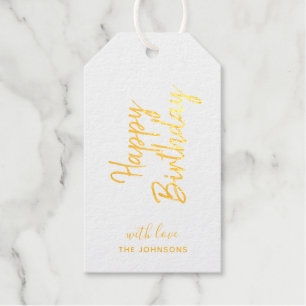 Gepersonaliseerde Happy Birthday folie Gift labels
