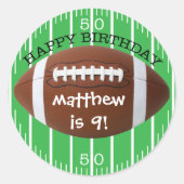 Gepersonaliseerde Happy Birthday Football Sticker (Voorkant)