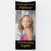Gepersonaliseerde Happy Birthday Fotoleeftijd Spandoek (Verticaal)