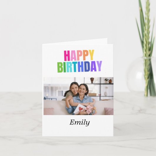 Gepersonaliseerde Happy Birthday Fotonaam Quotes Kaart (Voorkant)